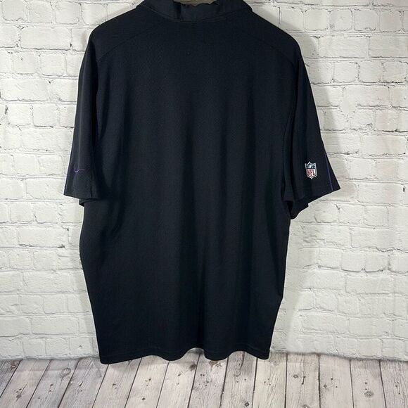 Nike NFL On Filed Baltimore Ravens Black Polo Short sleeve Size XL Dri Fit - Picture 6 of 10
